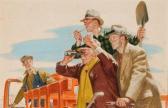ALLING BALL SEYMOUR Watching The Ponies Run, Magazine Story Illustration ALLING BALL SEYMOUR Watching The Ponies Run, Magazine Story Illustration