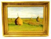 ALLING Charlotte Summer Meadow With Four Hay Stacks ALLING Charlotte Summer Meadow With Four Hay Stacks
