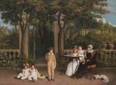 ALLINGHAM Charles Portrait Of A Family Group In A Garden Setting, Possibly The Family Of James Stuart Mckenzie ALLINGHAM Charles Portrait Of A Family Group In A Garden Setting, Possibly The Family Of James Stuart Mckenzie