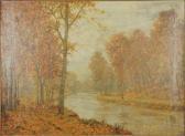 ALONZO POOLE Eugene Fall Landscape With Stream ALONZO POOLE Eugene Fall Landscape With Stream