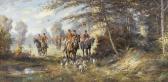 ALTERMANN Horst Reitergesellschaft Mit Hunden Bei Treibjagd ALTERMANN Horst Reitergesellschaft Mit Hunden Bei Treibjagd