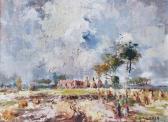 AMEZAGA Eduardo Paisaje Con Casco Y Parvas AMEZAGA Eduardo Paisaje Con Casco Y Parvas