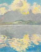 AMIET Cuno Lake Thun With Stockhorn, "wolkentag" AMIET Cuno Lake Thun With Stockhorn, "wolkentag"