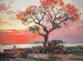 AMORSOLO Fernando Cueto Flame Tree At Sunset On Manila Bay AMORSOLO Fernando Cueto Flame Tree At Sunset On Manila Bay