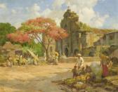AMORSOLO Fernando Cueto Market Place Before A Church AMORSOLO Fernando Cueto Market Place Before A Church