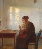 ANCHER Anna A Mother And Child In A Sunlit Room ANCHER Anna A Mother And Child In A Sunlit Room