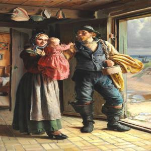 Michael Ancher - A Fisherman Going Out Fishing