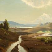 ANDERSEN Julius Hilly Landscape With Path Towards A Shoreline Settelment ANDERSEN Julius Hilly Landscape With Path Towards A Shoreline Settelment