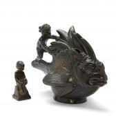ANDERSEN Just Figure Group Of Disko Metal In The Shape Of Fish And Small Boy. ANDERSEN Just Figure Group Of Disko Metal In The Shape Of Fish And Small Boy.