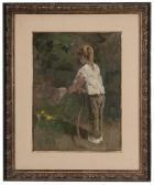 ANDERSON Gunnar Girl Watering Garden ANDERSON Gunnar Girl Watering Garden