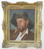 ANDERSON Paul L. Portrait Eines Unterinntaler Holzfällers Im Prunkrahmen. ANDERSON Paul L. Portrait Eines Unterinntaler Holzfällers Im Prunkrahmen.