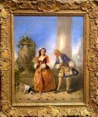 ANDREWS George Henry Two Elegant Courting Figures On Aterrace ANDREWS George Henry Two Elegant Courting Figures On Aterrace