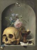 ANDRIESSEN Hendrik A Skull, Roses, A Carnation And Other Flowers ANDRIESSEN Hendrik A Skull, Roses, A Carnation And Other Flowers