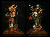 ANGERMEYER Johann Adalbert Gemäldepaar Mit Blumenstilleben In Vasen ANGERMEYER Johann Adalbert Gemäldepaar Mit Blumenstilleben In Vasen
