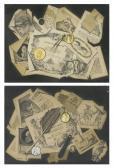 ANGIOLINI Pasquale A Trompe-l'oeil Of Literary Extracts, Maps, Engravings, Medallionsand A Compass ANGIOLINI Pasquale A Trompe-l'oeil Of Literary Extracts, Maps, Engravings, Medallionsand A Compass