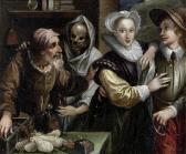 ANGLO DUTCH SCHOL A Young Woman Choosing A Husband Of Her Own Age Over An Older Wealthy Man ANGLO DUTCH SCHOL A Young Woman Choosing A Husband Of Her Own Age Over An Older Wealthy Man