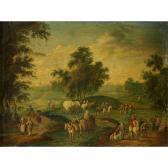 ANGLO DUTCH SCHOL Extensive Village Landscape With Figures ANGLO DUTCH SCHOL Extensive Village Landscape With Figures