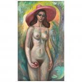 ANGUIANO Raul Eva, Muchacha Con Sombrero Rosa ANGUIANO Raul Eva, Muchacha Con Sombrero Rosa