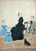 ANHOT Betts A Family Group With A Mother, Two Girls In Blue, A Boy In Black Watch Tartan, And A Dachshund ANHOT Betts A Family Group With A Mother, Two Girls In Blue, A Boy In Black Watch Tartan, And A Dachshund