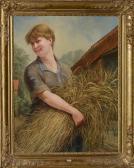 ANTHONIS Victor, Vic Jeune Fille À La Gerbe De Blé ANTHONIS Victor, Vic Jeune Fille À La Gerbe De Blé