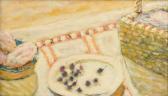 ANZALONE William Picnic Basket And A Plate With Cherries ANZALONE William Picnic Basket And A Plate With Cherries