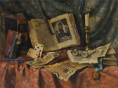APATFALVI Czene Janos Libri, Carte, Occhiali E Candela APATFALVI Czene Janos Libri, Carte, Occhiali E Candela