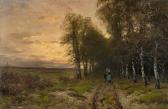 APOL Louis Francis Henri Evening Landscape With Returning Firewood Collectors APOL Louis Francis Henri Evening Landscape With Returning Firewood Collectors