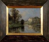 APOL Louis Francis Henri In Summer Impressionistic River Face APOL Louis Francis Henri In Summer Impressionistic River Face