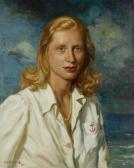 APPERLEY George Owen Wynne Portrait Of A Woman In A White Shirt APPERLEY George Owen Wynne Portrait Of A Woman In A White Shirt