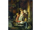 APVRIL d' Édouard Scène Maternelle Autour Du Berceau. APVRIL d' Édouard Scène Maternelle Autour Du Berceau.