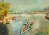 ARAPOFF Alexis Pawlowitsch Bateau Sur La Seine ARAPOFF Alexis Pawlowitsch Bateau Sur La Seine