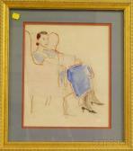 ARAPOFF Alexis Pawlowitsch Sketch Of Catherene Green Arapoff, Seated ARAPOFF Alexis Pawlowitsch Sketch Of Catherene Green Arapoff, Seated