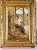 ARDEN Léo Jeune Fille À La Couture Dans Un Intérieur ARDEN Léo Jeune Fille À La Couture Dans Un Intérieur