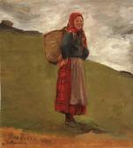 ARENZ Max A Young Girl In The Foothills--1893 ARENZ Max A Young Girl In The Foothills--1893