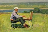 ARESTOV Ivan Nikolayevich Painting En Plein Air ARESTOV Ivan Nikolayevich Painting En Plein Air