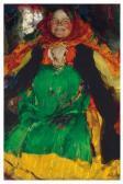 ARKHIPOV Abram Efimovich Peasant Woman In A Green Sarafan ARKHIPOV Abram Efimovich Peasant Woman In A Green Sarafan