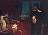 ARMITAGE Edward A Cloaked Figure Before The Bed Of An Anguished Man ARMITAGE Edward A Cloaked Figure Before The Bed Of An Anguished Man