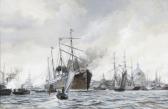 ARNESEN Vilhelm Karl Ferd. View From Copenhagen With The Ship Bound For Usa Is Leaving The Harbour ARNESEN Vilhelm Karl Ferd. View From Copenhagen With The Ship Bound For Usa Is Leaving The Harbour