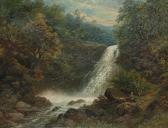 ARNOLD George E. Anglers Resting By A Waterfall. ARNOLD George E. Anglers Resting By A Waterfall.