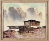 ARNOLD-GRABONE Georg Alpine Mountainscape With Hut ARNOLD-GRABONE Georg Alpine Mountainscape With Hut
