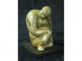 ARNOLD Newell Hillis Glazed Ceramic Figure Of A Malecrouched Down ARNOLD Newell Hillis Glazed Ceramic Figure Of A Malecrouched Down