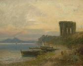 ARNZ Albert Der Venustempel Von Baiae Am Golf Von Neapel, Im Hintergrund Der Vesuv ARNZ Albert Der Venustempel Von Baiae Am Golf Von Neapel, Im Hintergrund Der Vesuv