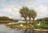 ARTZ Constant David L. Extensive Landscape With Family Of Ducks ARTZ Constant David L. Extensive Landscape With Family Of Ducks