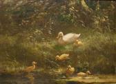ARTZ Constant David L. Mother Duck With Ducklings At The River ARTZ Constant David L. Mother Duck With Ducklings At The River