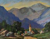 ARUNDEL D. Fitzgerald Mountainous Continental Landscape With Village ARUNDEL D. Fitzgerald Mountainous Continental Landscape With Village