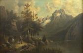 ASCOLI L. Figure On A Path By A Lake In Mountainous Landscape ASCOLI L. Figure On A Path By A Lake In Mountainous Landscape