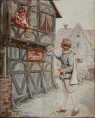 ASHBURNER William F. A Gallant Wooing His Beau At An Open Window ASHBURNER William F. A Gallant Wooing His Beau At An Open Window