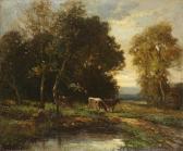 ASHTON William Cattle Grazing By A Pond In A Wooded Landscape ASHTON William Cattle Grazing By A Pond In A Wooded Landscape