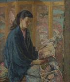 ASKENAZY Mischa Girl Looking At Woodblock Prints ASKENAZY Mischa Girl Looking At Woodblock Prints