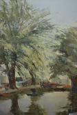 ASKEW Victor Boat Houses On A Riverside With Trees ASKEW Victor Boat Houses On A Riverside With Trees